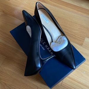 Cole Haan black leather pumps, 10 1/2B, with an original box